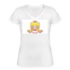 Playera Dama: Algodón Peinado Cuello V Miniatura